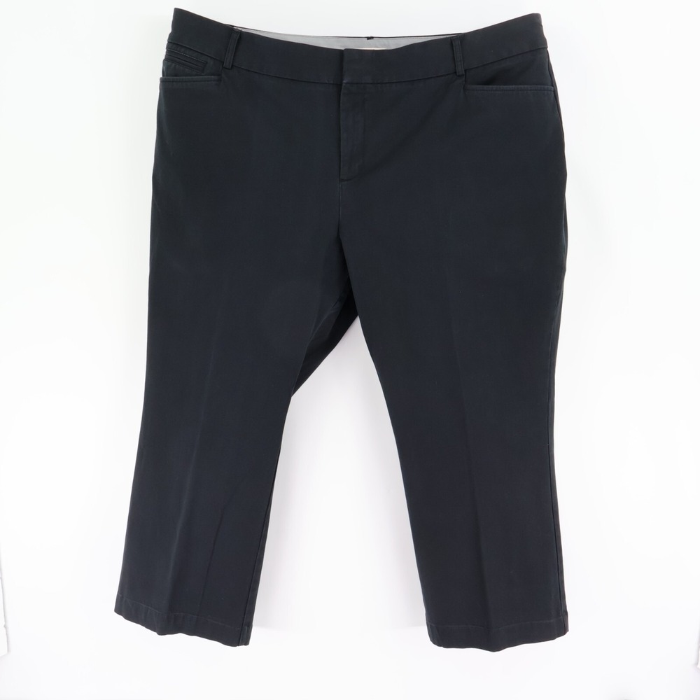 DOCKERS Ankle Pants Womens 24W Very Dark Blue Cotton Blend‎ Pockets Straight Leg